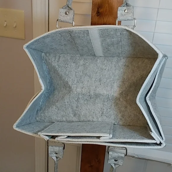 Lee Baby Co. Gray Diaper Caddy Storage Organizer Nursery Essential Tote Bag New - Picture 5 of 9